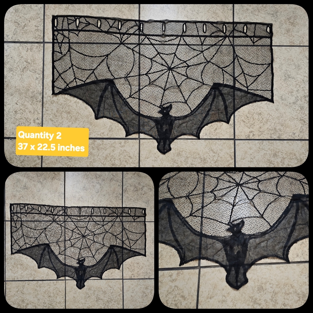 13 Piece Black Lace Halloween Decor Set - Picture 5 of 8